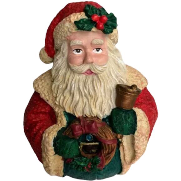 The Legend Of Saint Nicholas Russ Holding Bell & Wreath Sculptstone Santa Claus - Picture 1 of 12